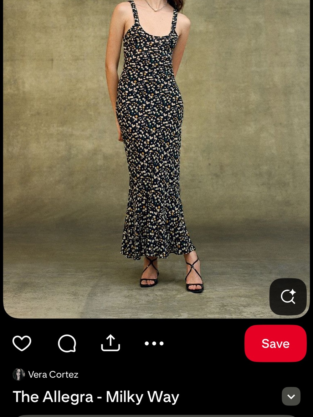 Realisation Par Allegra Maxi Dress - Black with Cream & Yellow Floral